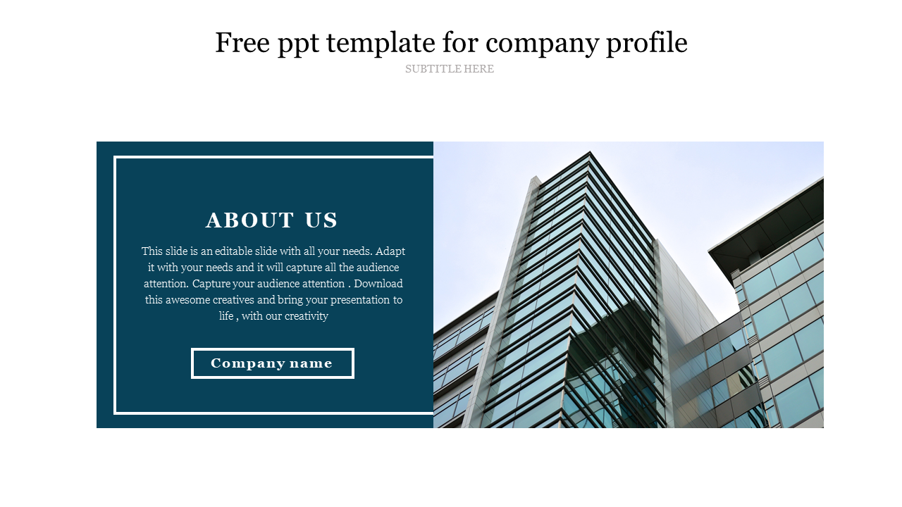 Get Free PPT Template For Company Profile Presentation